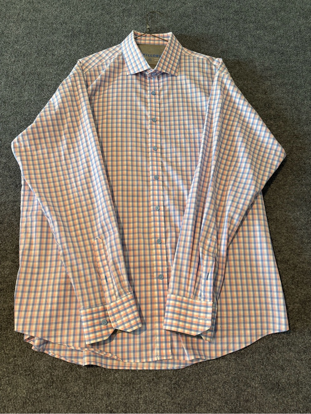 Twillory Tailored Check Button-Down Shirt in Pink and Blue